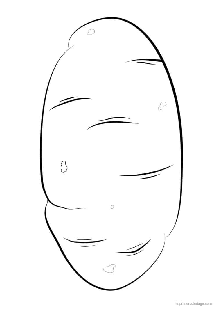 coloriage pomme de terre pomme de terre au trait epais 2 - dessin gratuit &agrave; imprimer
