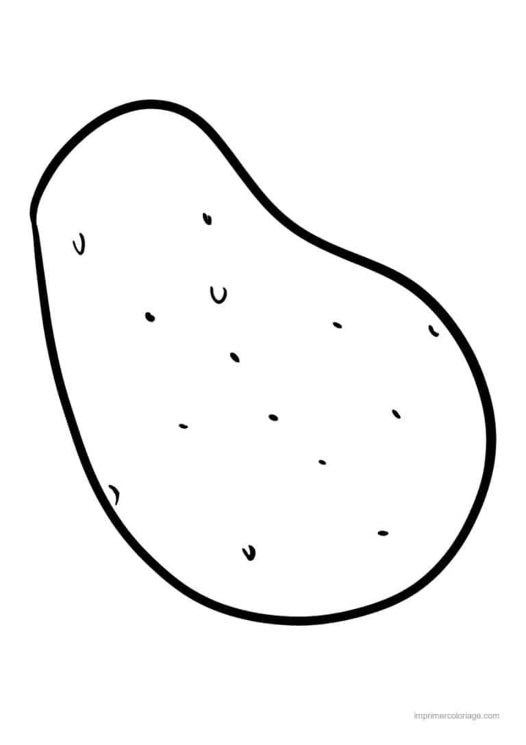 coloriage pomme de terre pomme de terre au trait epais - dessin gratuit &agrave; imprimer