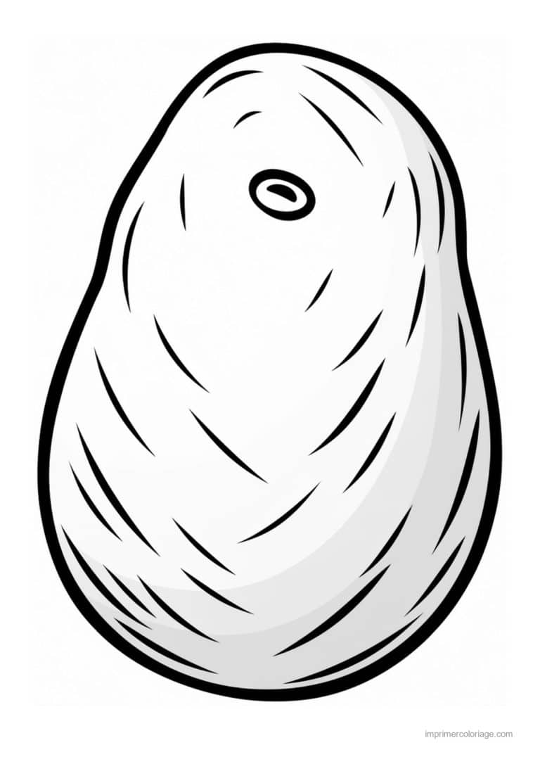 coloriage pomme de terre pomme de terre et son oeil - dessin gratuit &agrave; imprimer