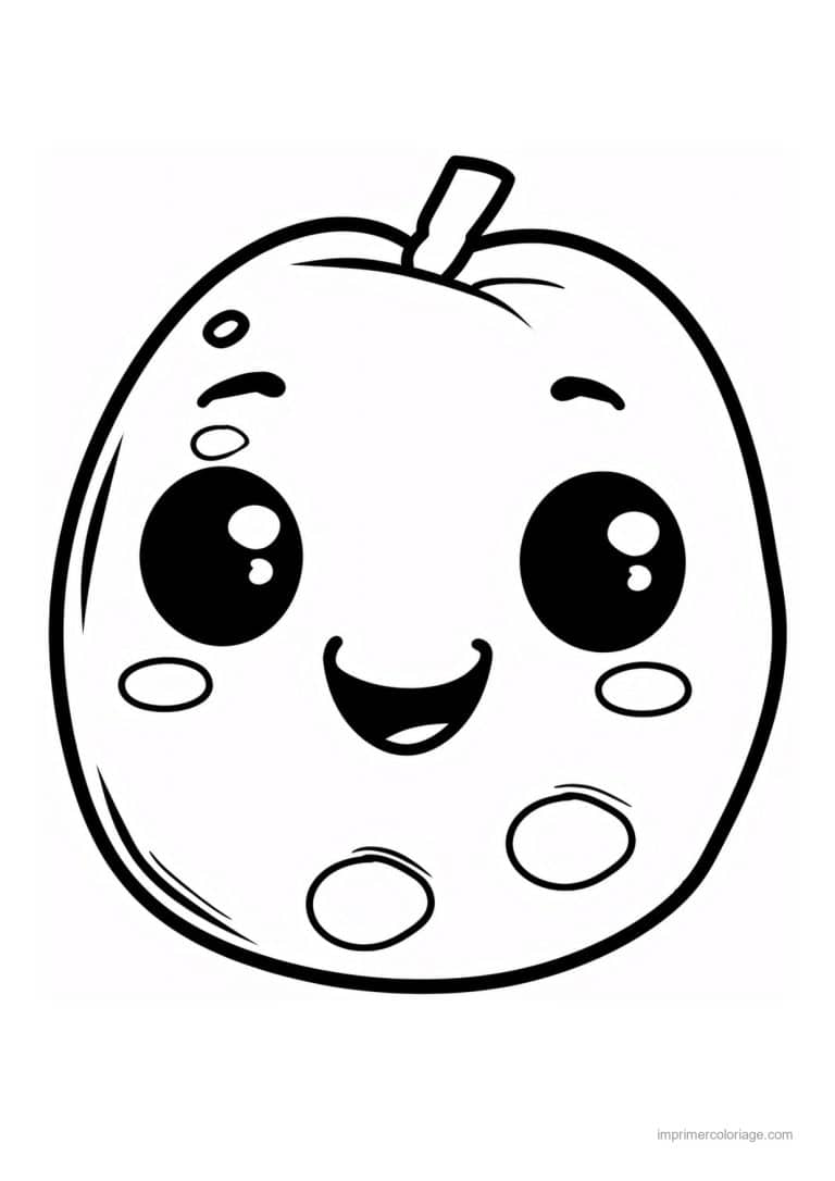 coloriage pomme de terre pomme de terre kawaii 150 - dessin gratuit &agrave; imprimer
