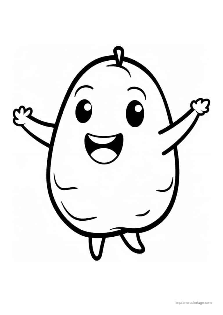 coloriage pomme de terre pomme de terre kawaii 182 - dessin gratuit &agrave; imprimer