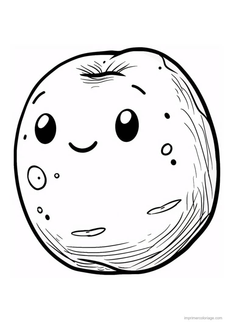 coloriage pomme de terre pomme de terre kawaii 198 - dessin gratuit &agrave; imprimer