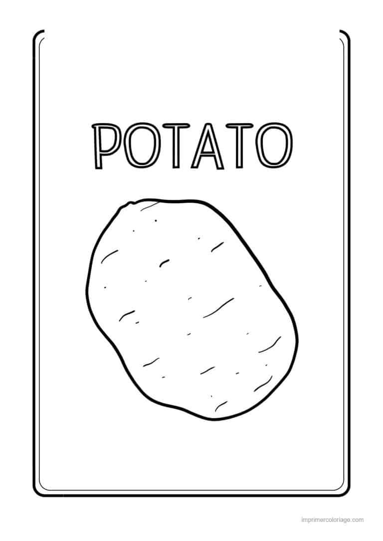 coloriage pomme de terre pomme de terre ovale - dessin gratuit &agrave; imprimer