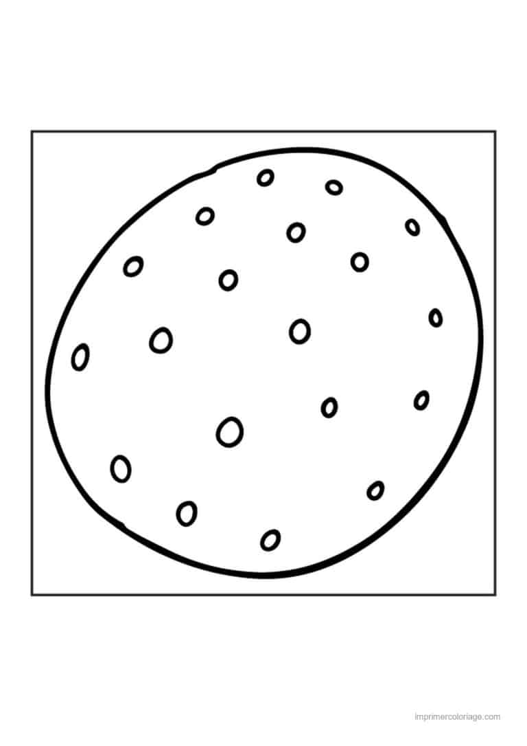 coloriage pomme de terre pomme de terre ronde - dessin gratuit &agrave; imprimer