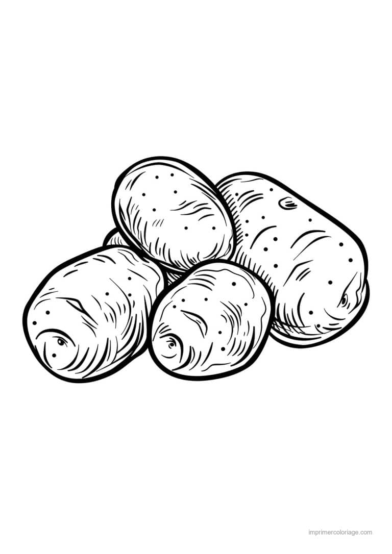 coloriage pomme de terre pommes de terre gravees 157 - dessin gratuit &agrave; imprimer