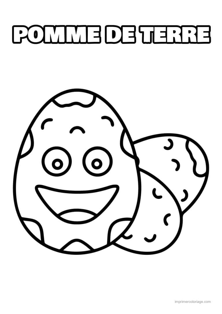 coloriage pomme de terre pommes de terre kawaii - dessin gratuit &agrave; imprimer
