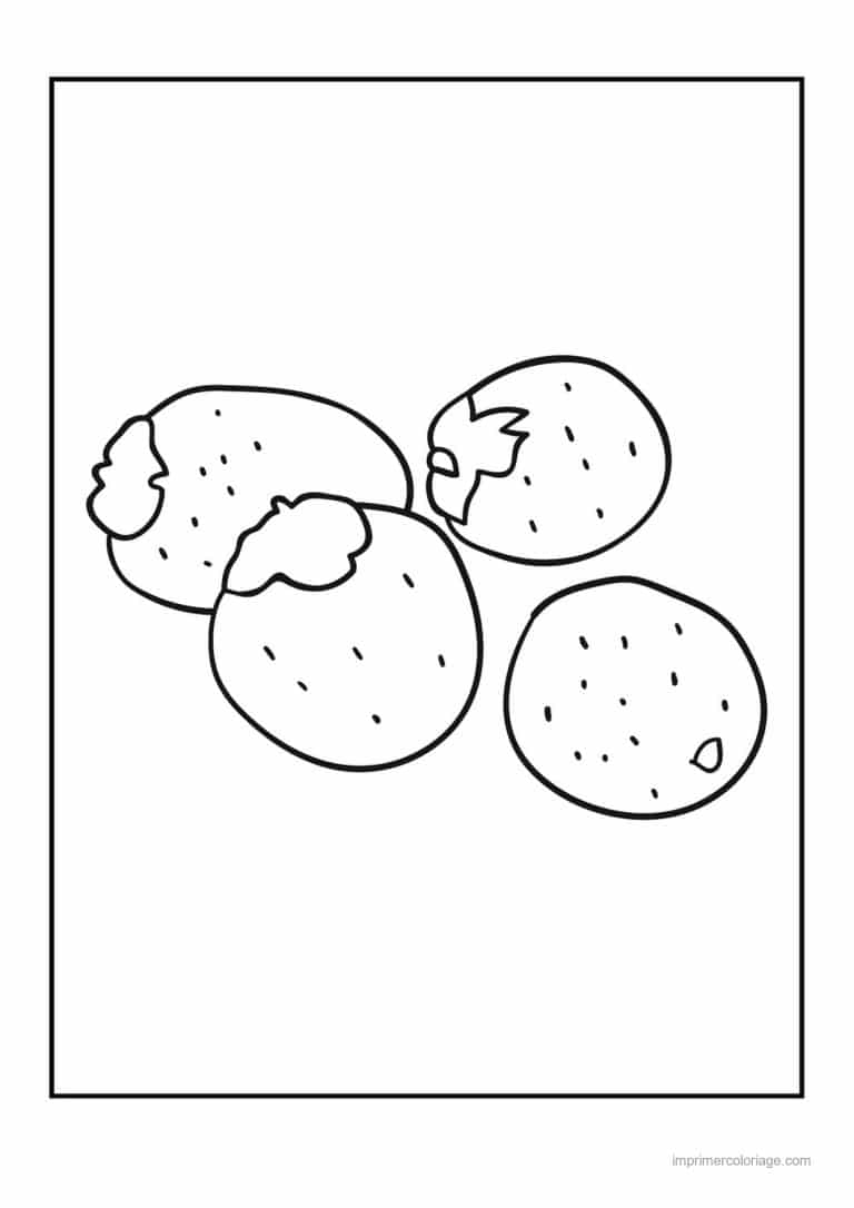 coloriage pomme de terre quatre pommes de terre - dessin gratuit &agrave; imprimer