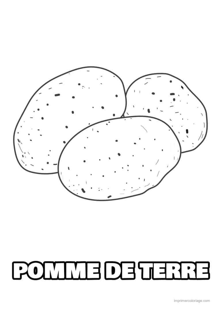 coloriage pomme de terre trois pommes de terre 3 - dessin gratuit &agrave; imprimer