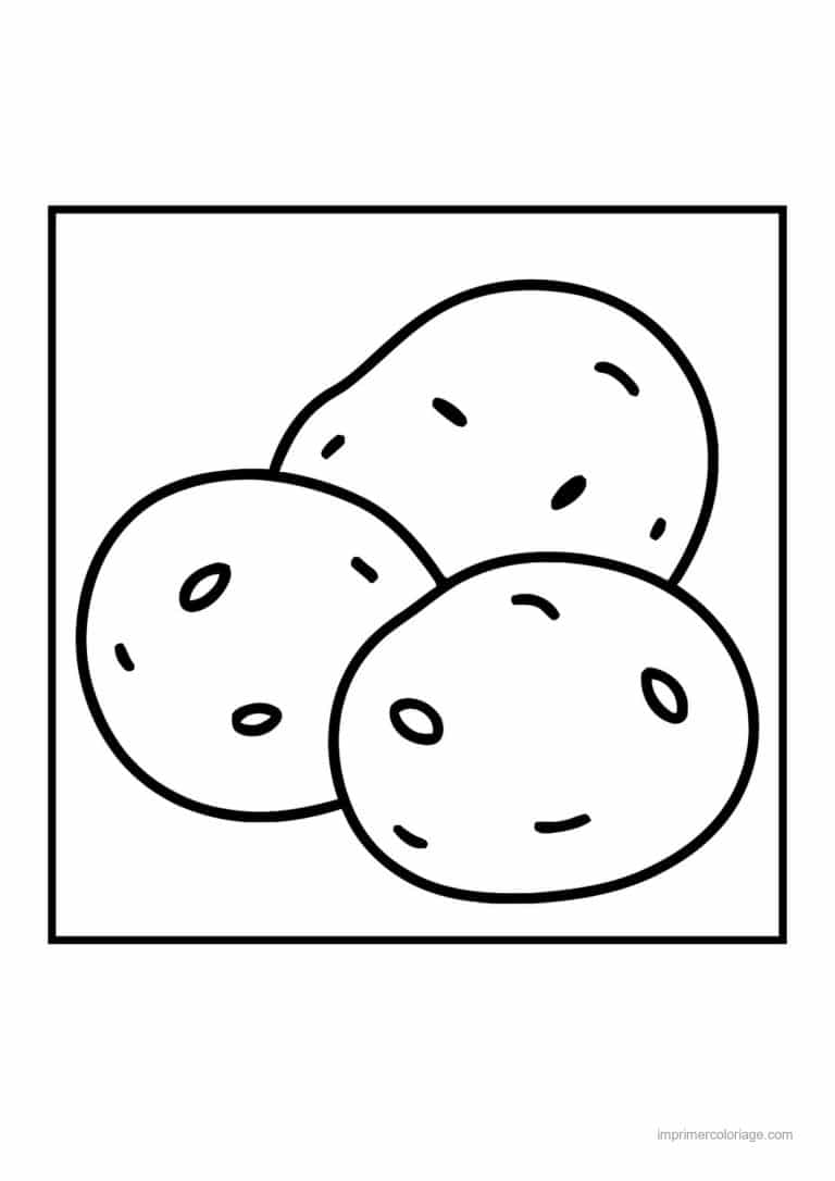 coloriage pomme de terre trois pommes de terre rondes - dessin gratuit &agrave; imprimer