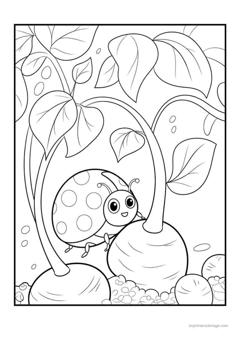coloriage radis navet betterave navet au potager - dessin gratuit &agrave; imprimer
