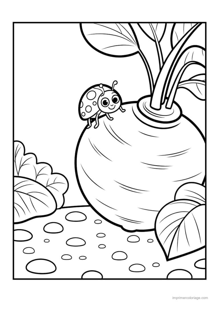 coloriage radis navet betterave navet et son feuillage - dessin gratuit &agrave; imprimer