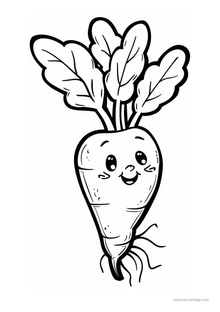 coloriage radis navet betterave navet kawaii 194 - dessin gratuit &agrave; imprimer