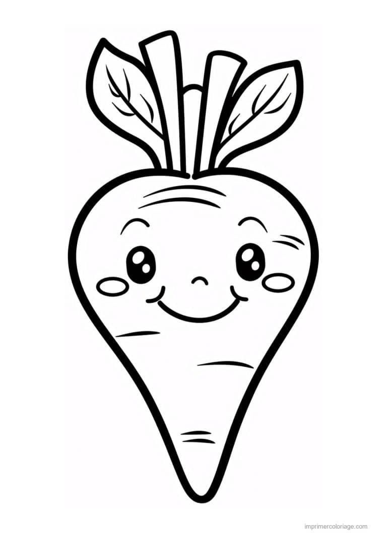 coloriage radis navet betterave navet kawaii 214 - dessin gratuit &agrave; imprimer