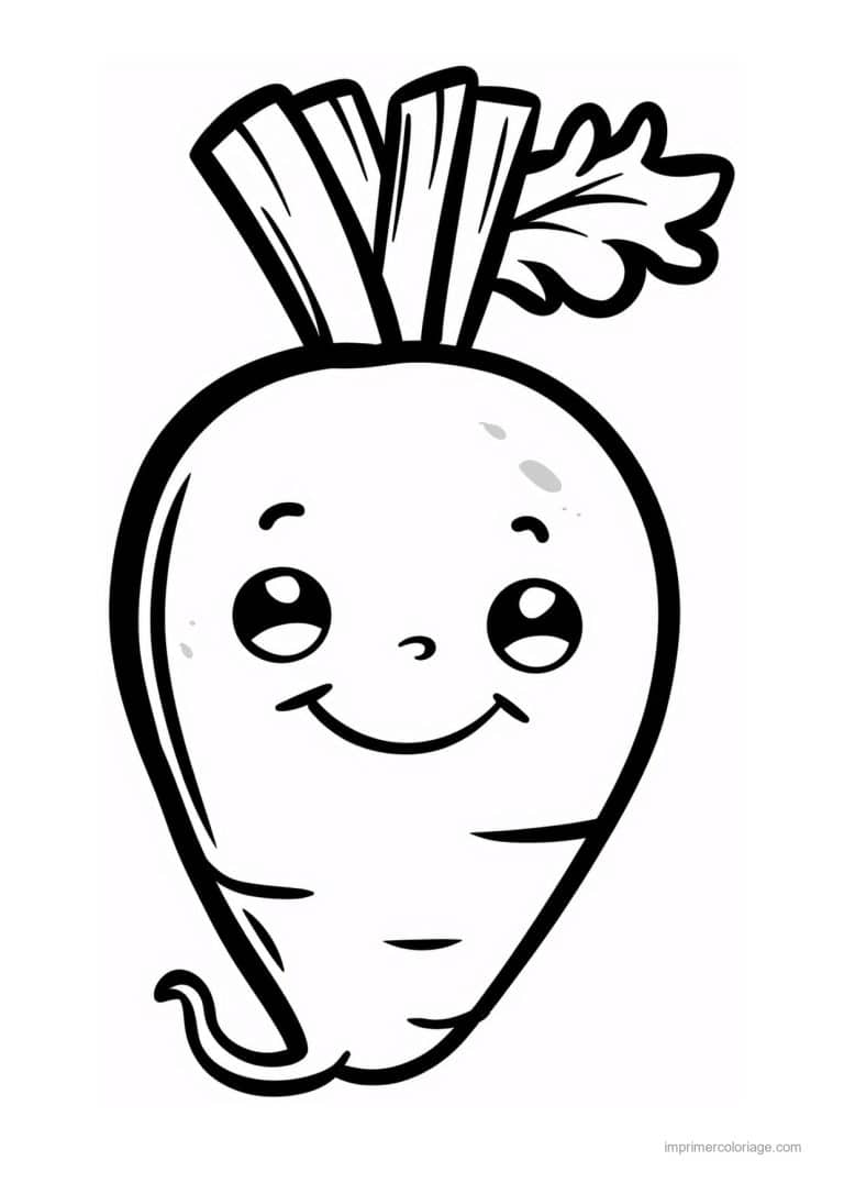 coloriage radis navet betterave radis blanc kawaii - dessin gratuit &agrave; imprimer