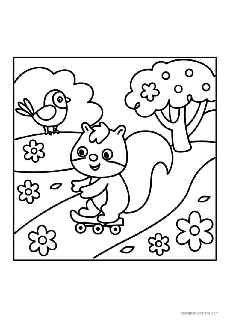 coloriage roller ecureuil rollers - dessin gratuit &agrave; imprimer