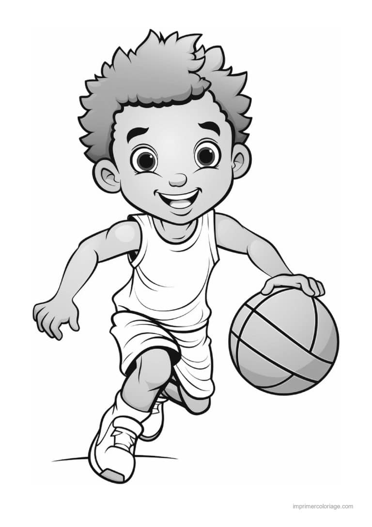 coloriage sport basket 05 - dessin gratuit &agrave; imprimer