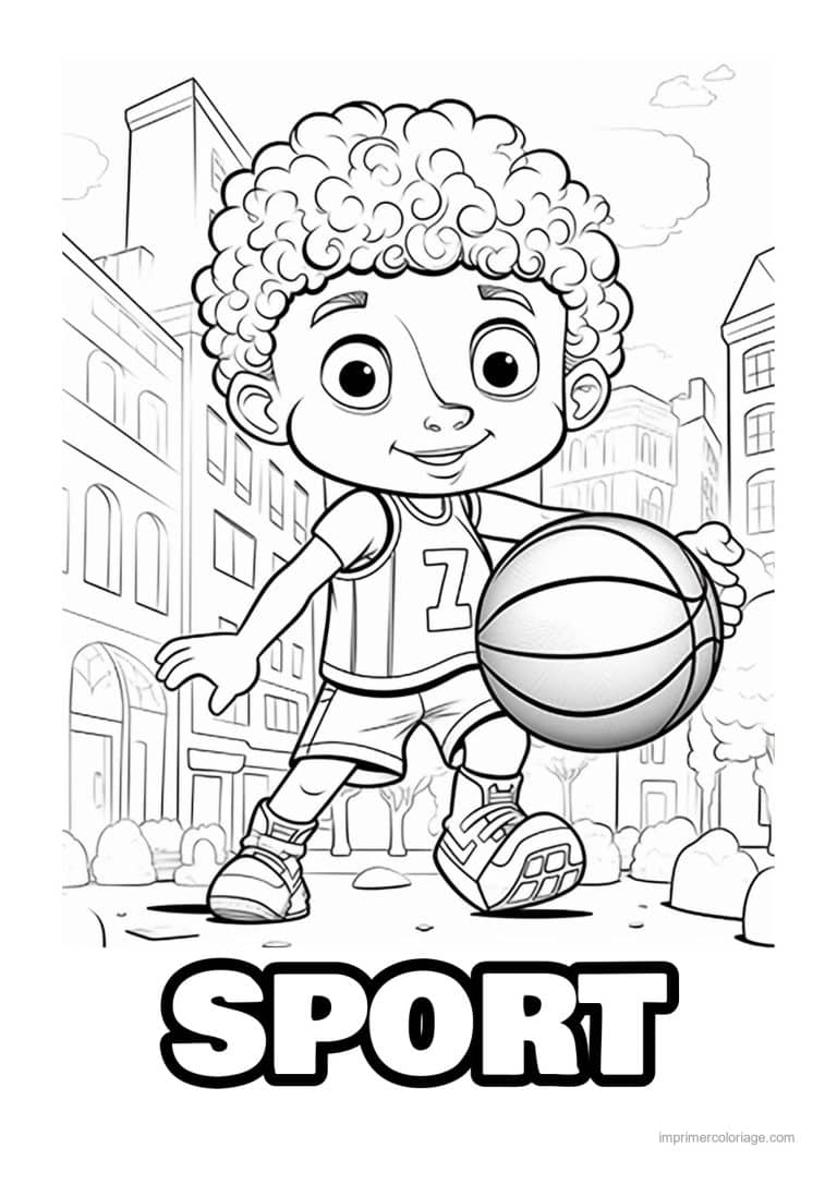 coloriage sport basket enfant basket 02 - dessin gratuit &agrave; imprimer