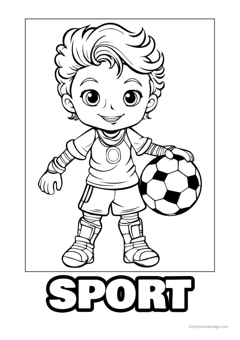 coloriage sport football 02 - dessin gratuit &agrave; imprimer