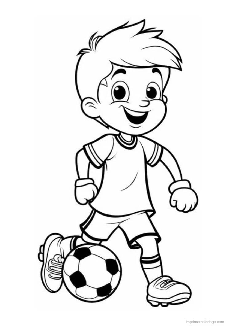 coloriage sport football garcon footballeur 01 - dessin gratuit &agrave; imprimer