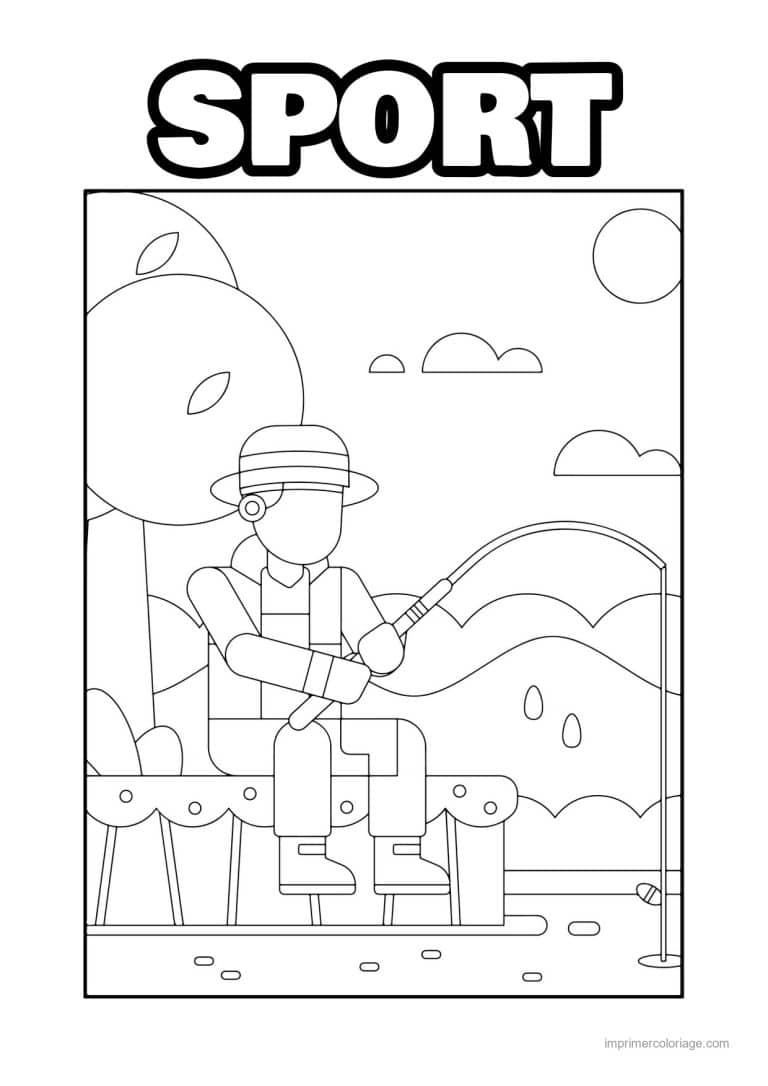 coloriage sport peche 02 - dessin gratuit &agrave; imprimer