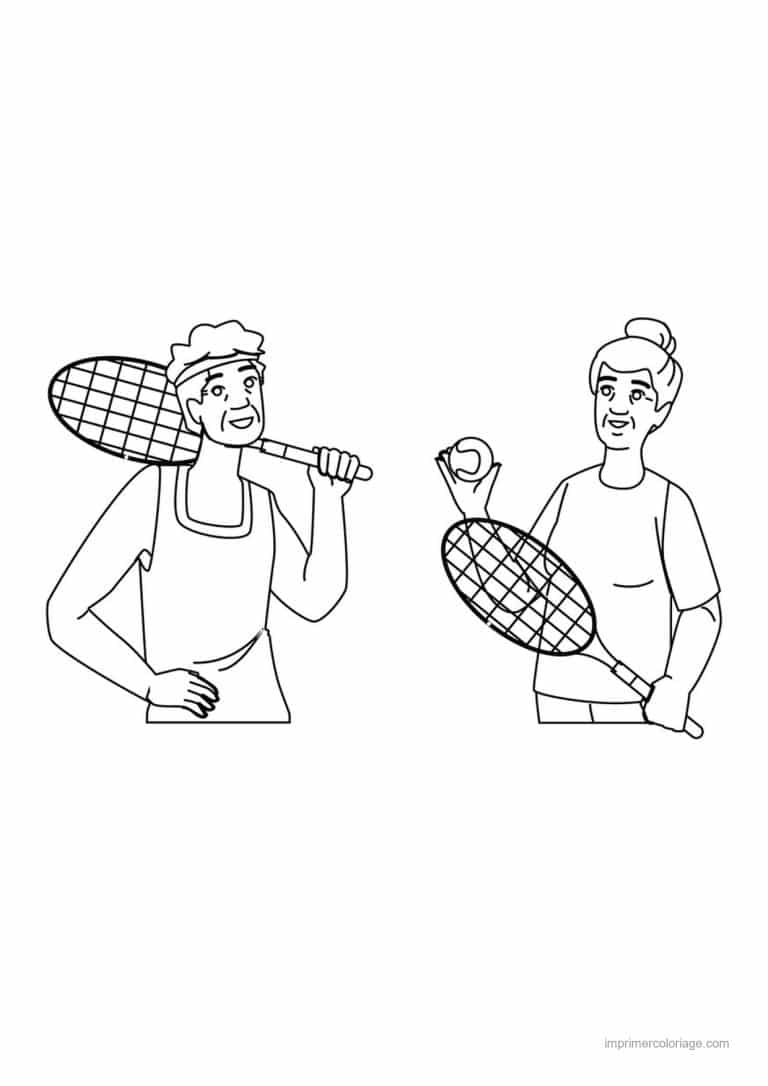 coloriage tennis 02 - dessin gratuit &agrave; imprimer