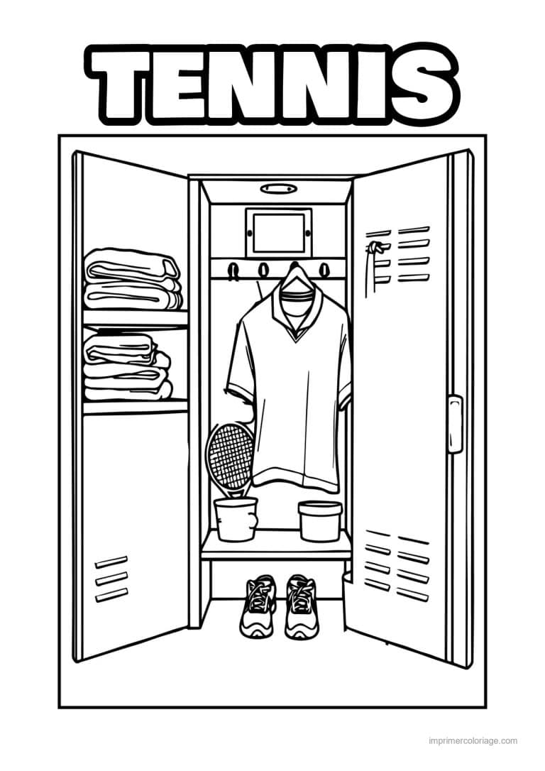 coloriage tennis 03 - dessin gratuit &agrave; imprimer