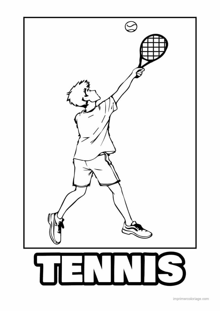 coloriage tennis 04 - dessin gratuit &agrave; imprimer