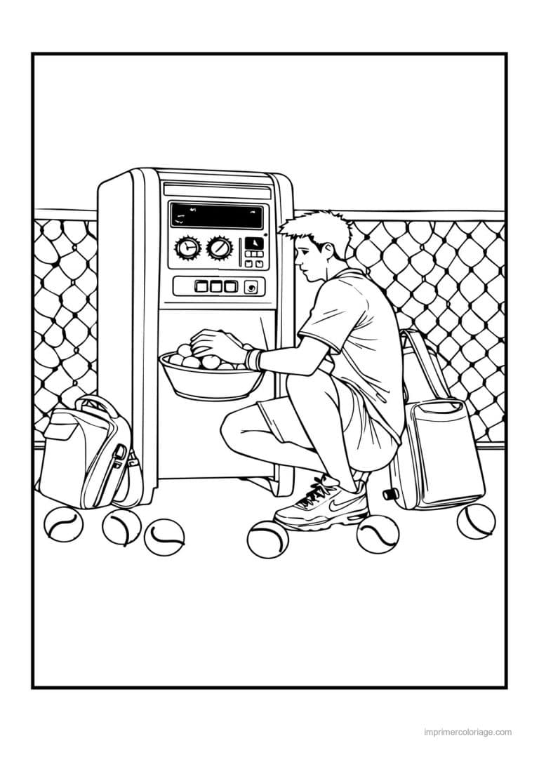 coloriage tennis 05 - dessin gratuit &agrave; imprimer