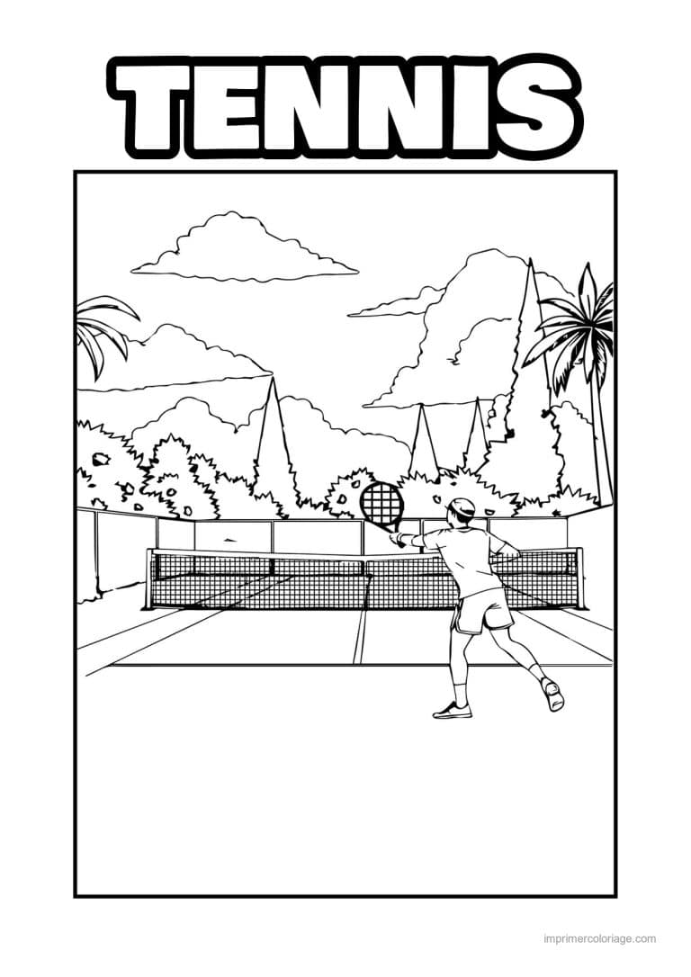 coloriage tennis 08 - dessin gratuit &agrave; imprimer