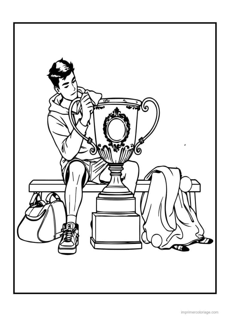 coloriage tennis 10 - dessin gratuit &agrave; imprimer