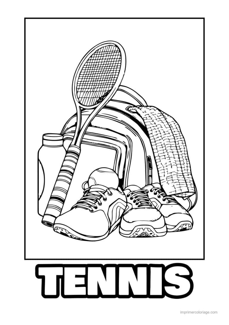 coloriage tennis 11 - dessin gratuit &agrave; imprimer