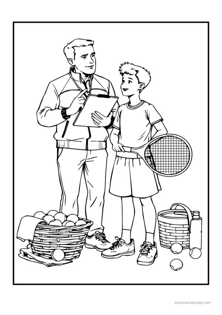 coloriage tennis 12 - dessin gratuit &agrave; imprimer