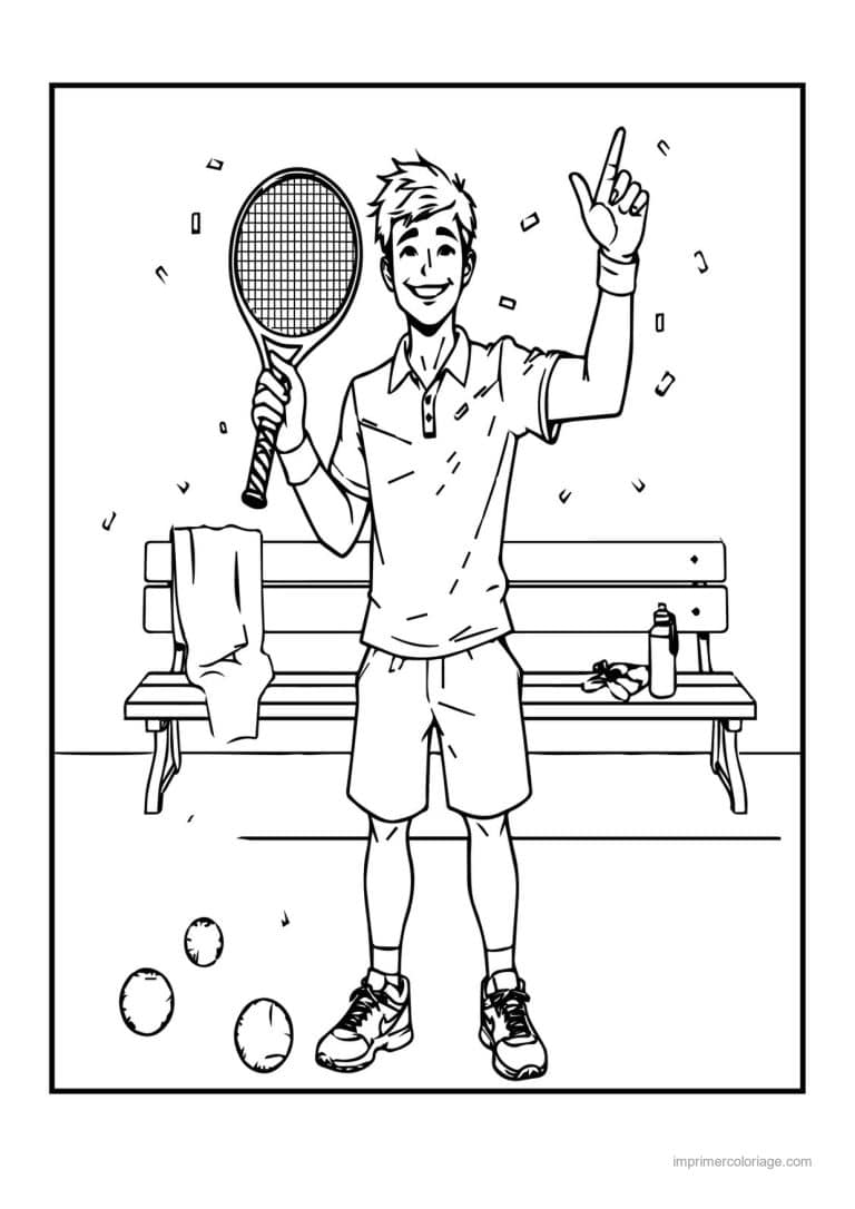 coloriage tennis 13 - dessin gratuit &agrave; imprimer