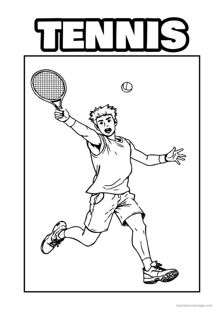 coloriage tennis 14 - dessin gratuit &agrave; imprimer