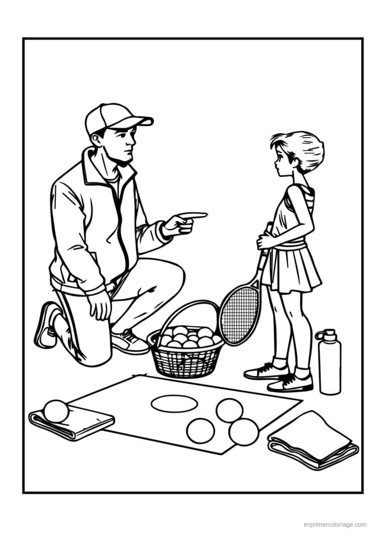 coloriage tennis 16 - dessin gratuit &agrave; imprimer