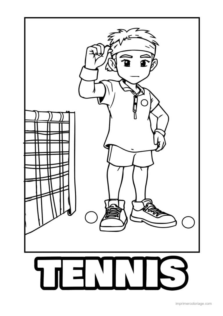 coloriage tennis 17 - dessin gratuit &agrave; imprimer