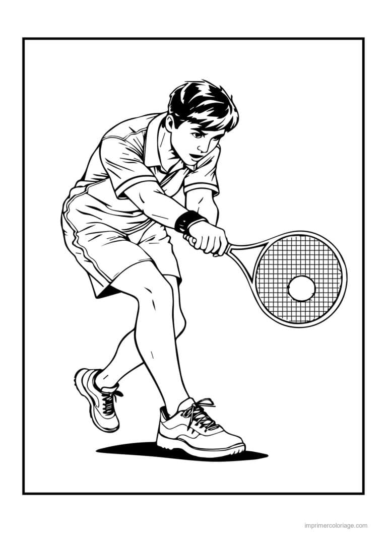 coloriage tennis 19 - dessin gratuit &agrave; imprimer