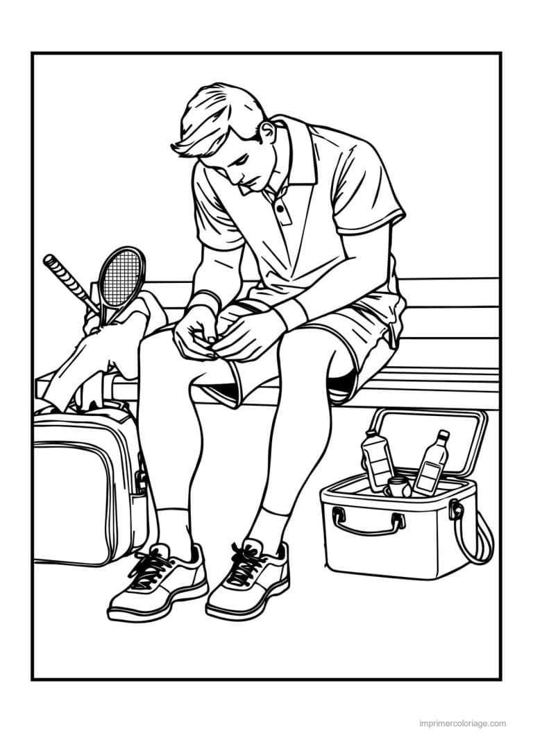 coloriage tennis 22 - dessin gratuit &agrave; imprimer