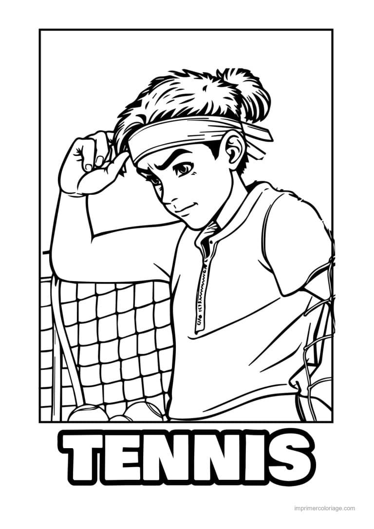 coloriage tennis 23 - dessin gratuit &agrave; imprimer