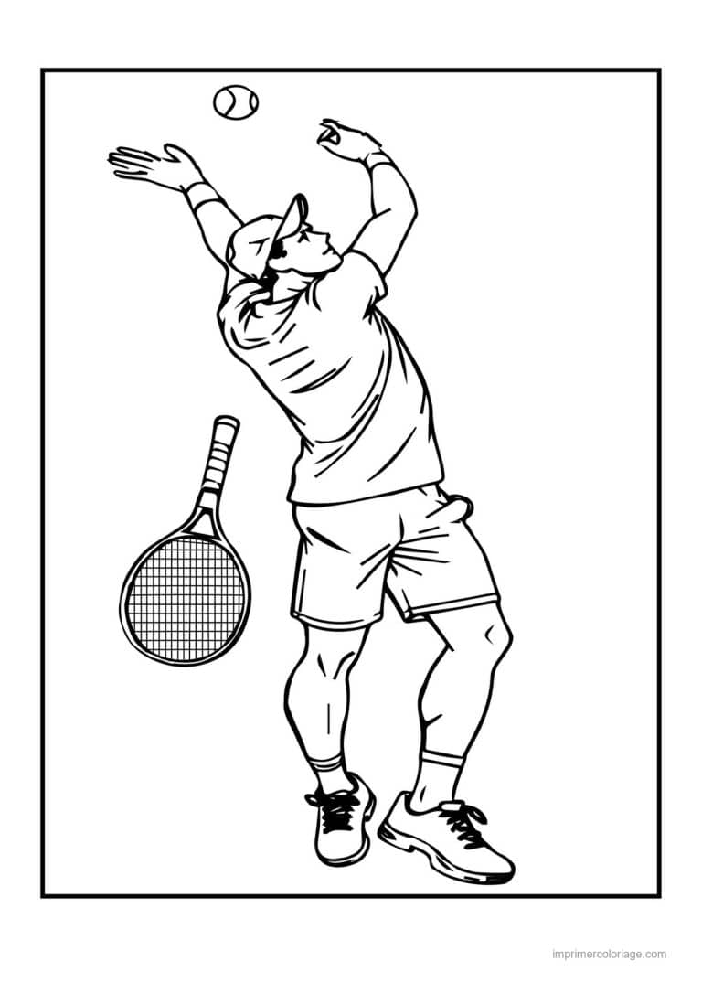 coloriage tennis 24 - dessin gratuit &agrave; imprimer