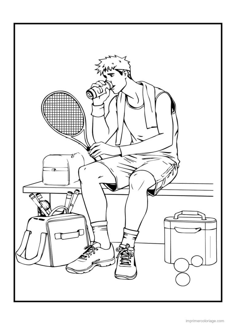 coloriage tennis 25 - dessin gratuit &agrave; imprimer