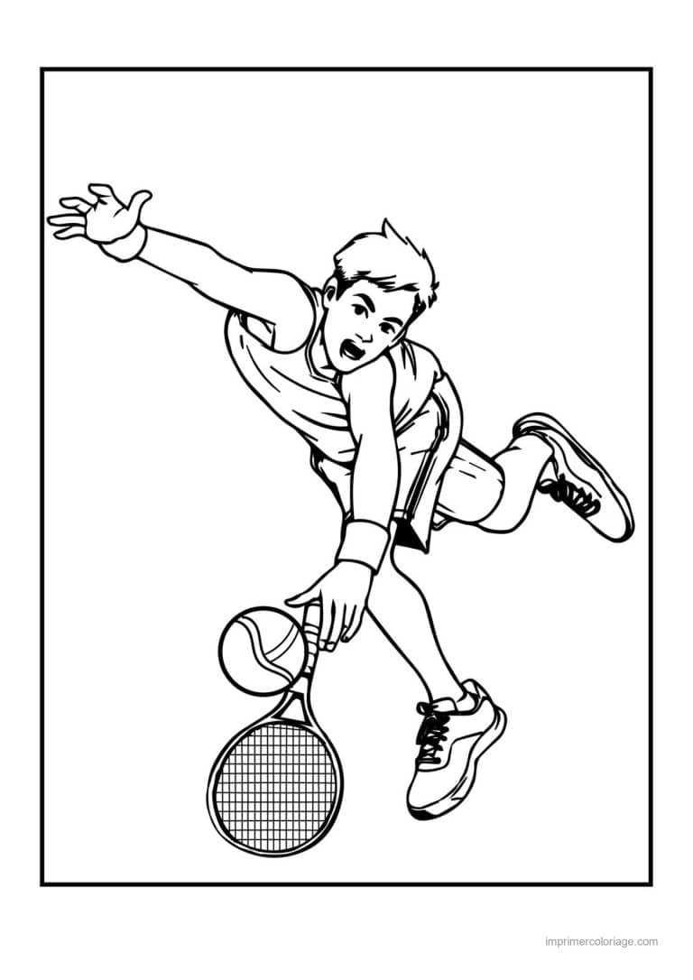coloriage tennis 27 - dessin gratuit &agrave; imprimer