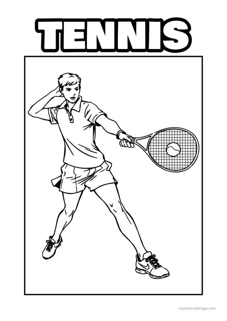 coloriage tennis 31 - dessin gratuit &agrave; imprimer