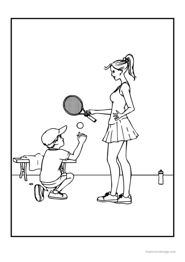 coloriage tennis 32 - dessin gratuit &agrave; imprimer