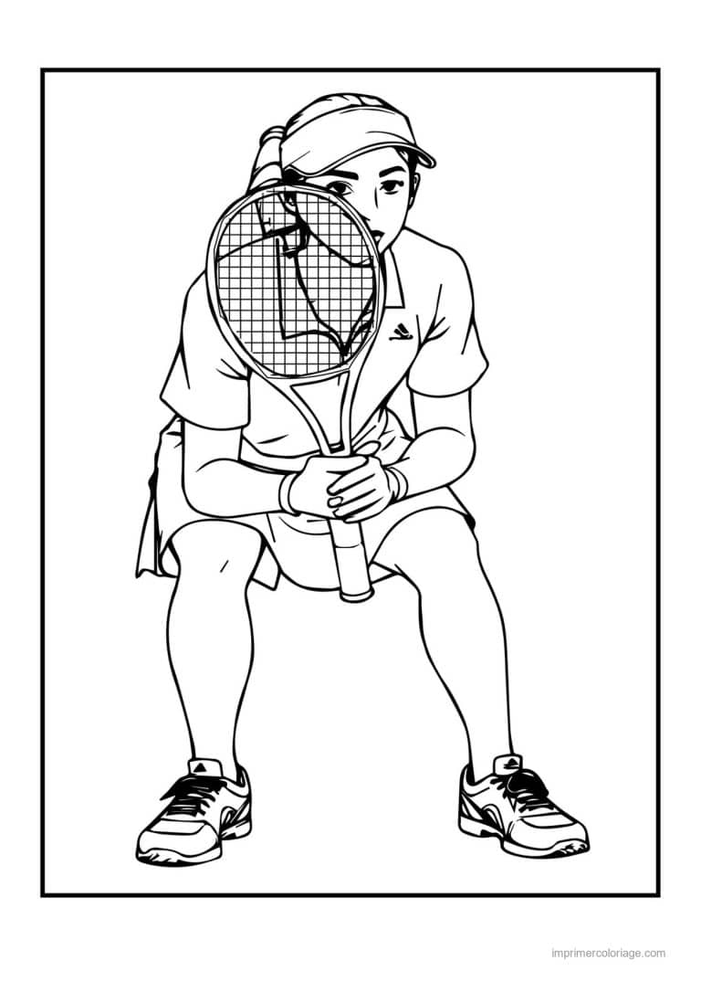 coloriage tennis 33 - dessin gratuit &agrave; imprimer