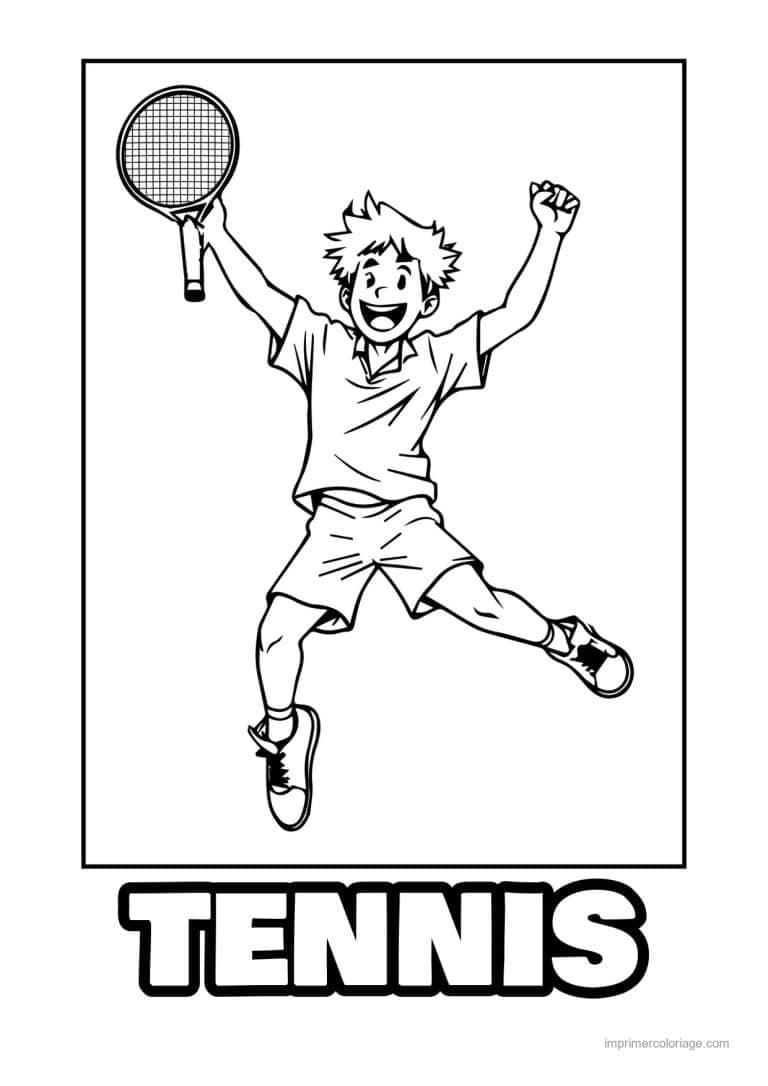 coloriage tennis 40 - dessin gratuit &agrave; imprimer