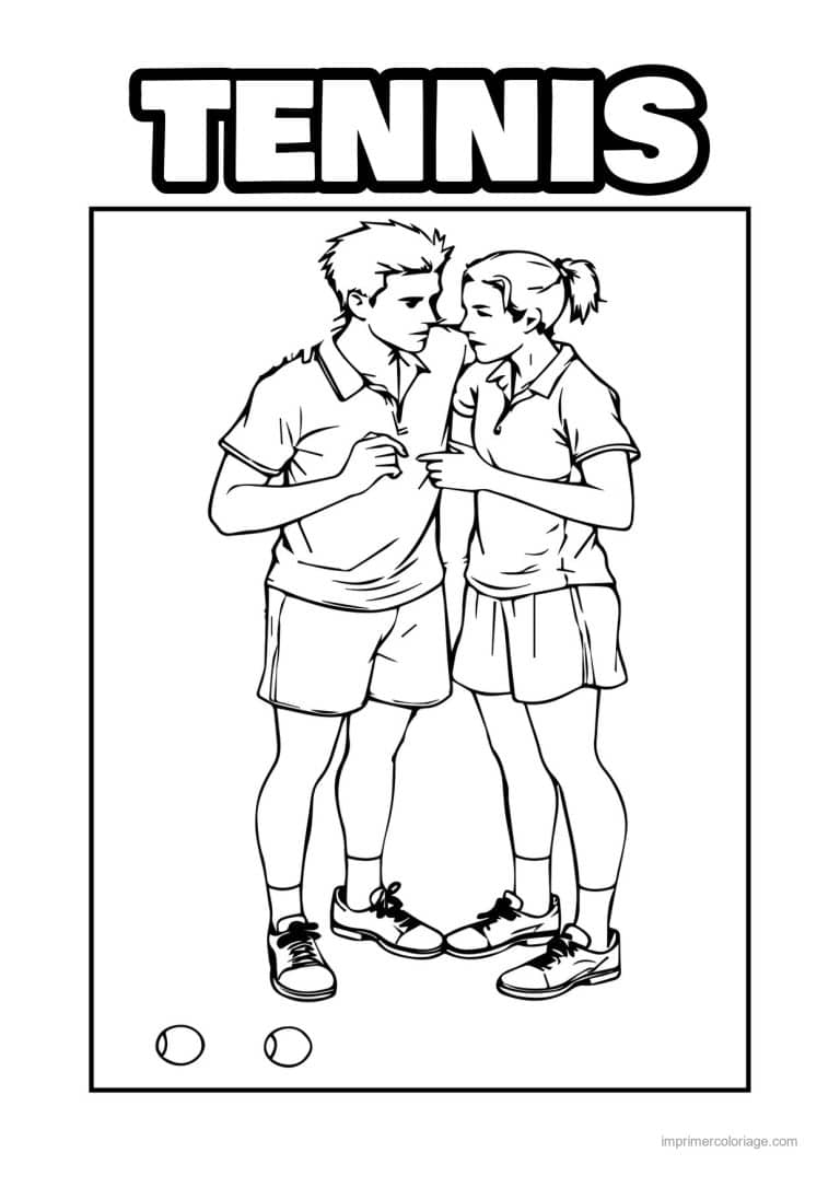 coloriage tennis - dessin gratuit &agrave; imprimer