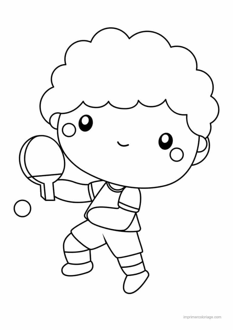 coloriage tennis de table garcon raquette ping pong - dessin gratuit &agrave; imprimer