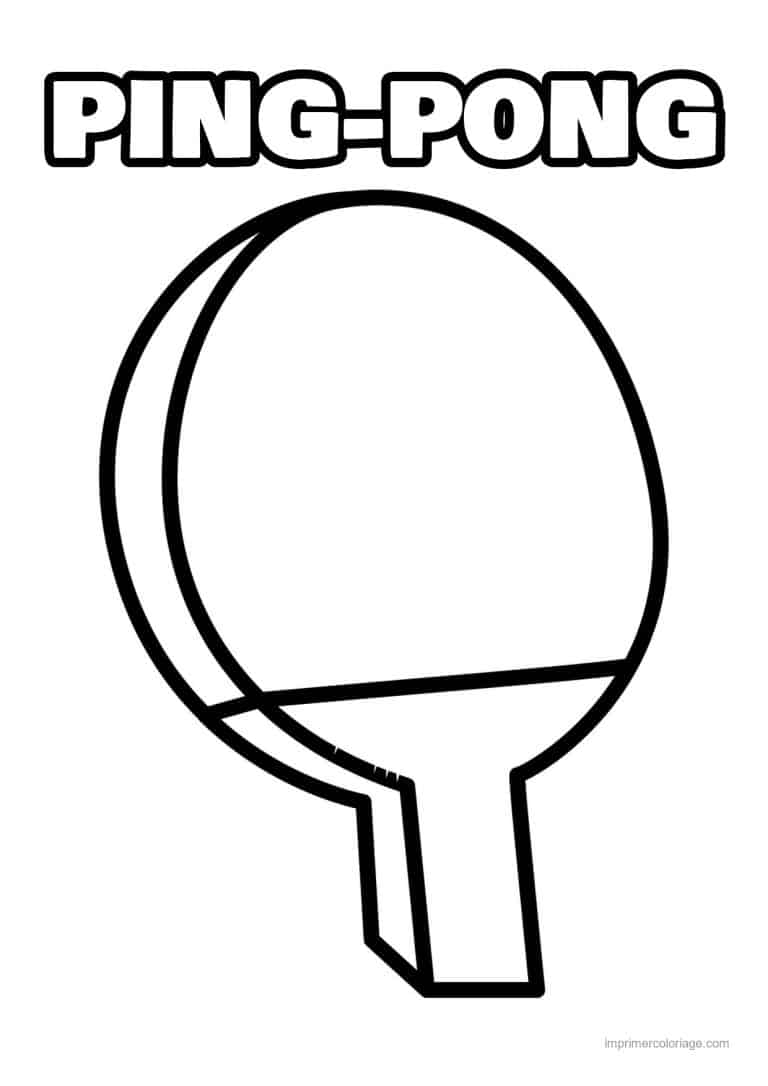 coloriage tennis de table raquette ping pong - dessin gratuit &agrave; imprimer