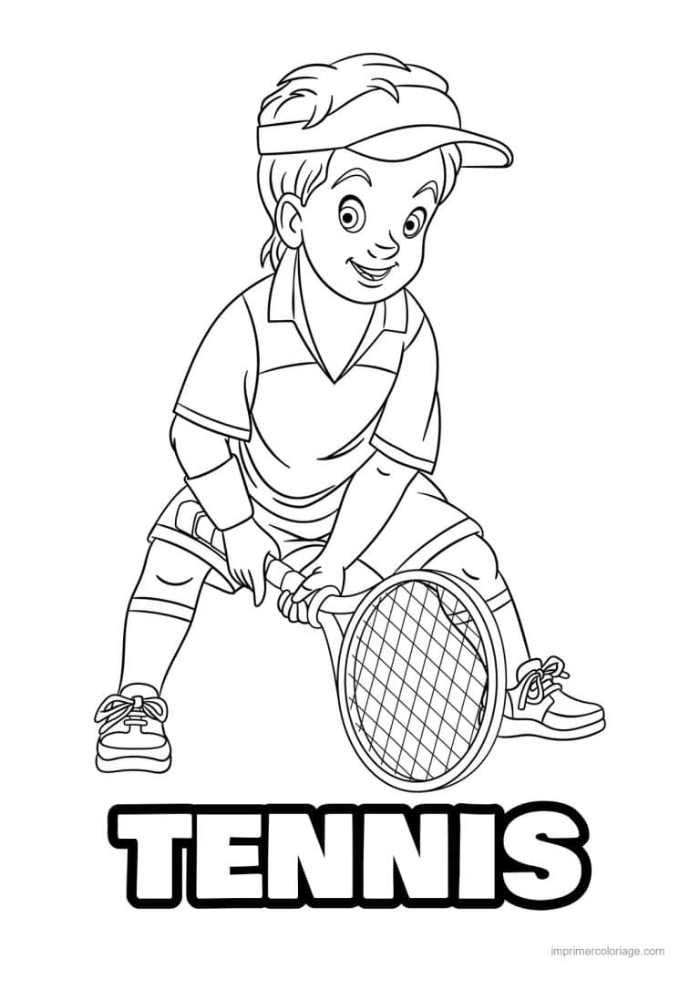 coloriage tennis joueur de tennis 03 - dessin gratuit &agrave; imprimer